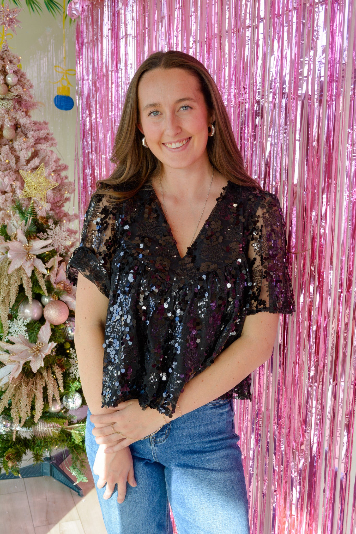 All That Glitters Sequin Blouse