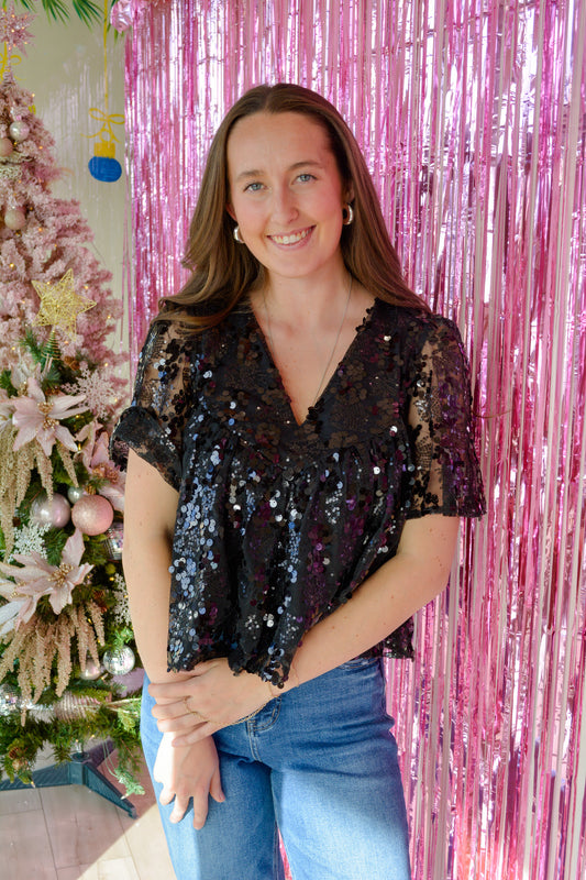 All That Glitters Sequin Blouse