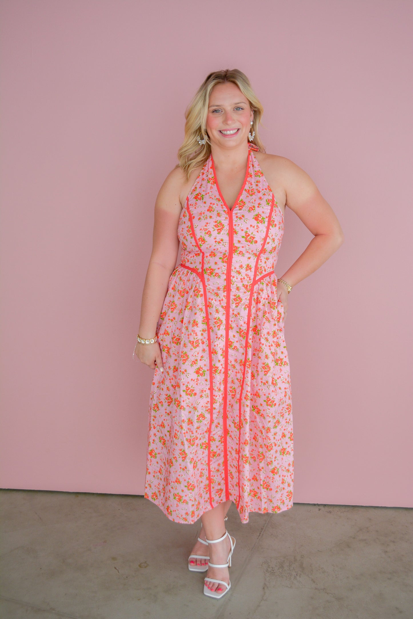 Farmers Market Tie Neck Dress