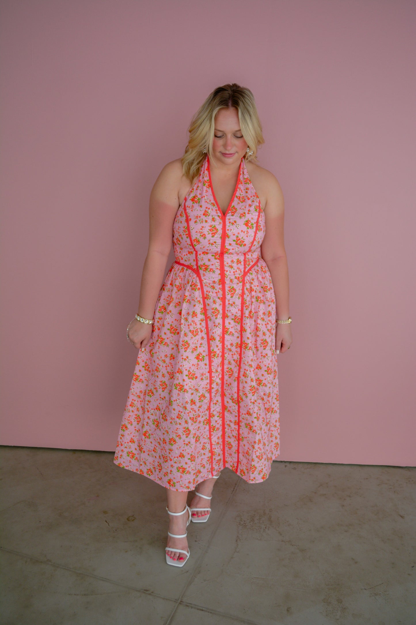 Farmers Market Tie Neck Dress