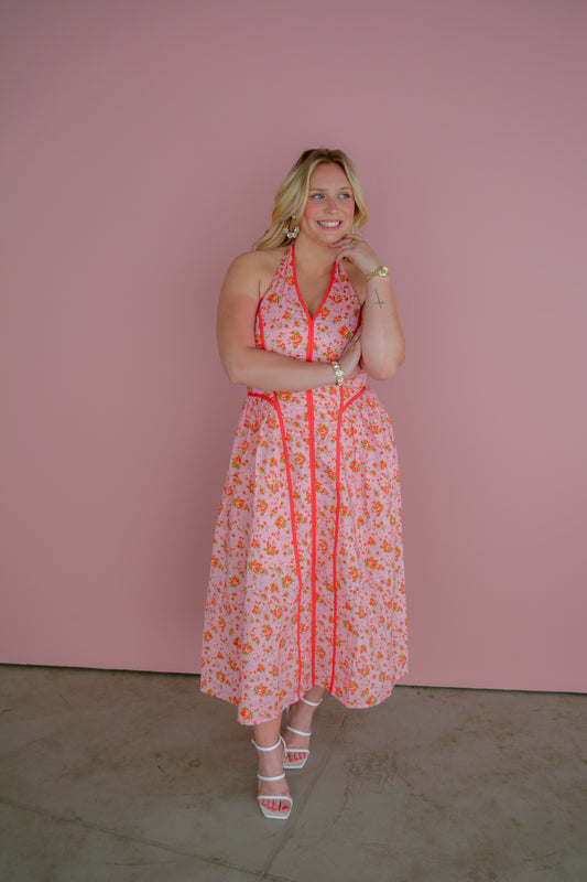 Farmers Market Tie Neck Dress