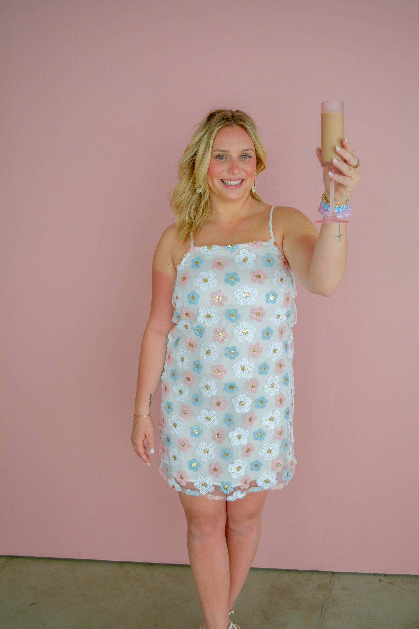 Confetti Bloom Sequin Dress