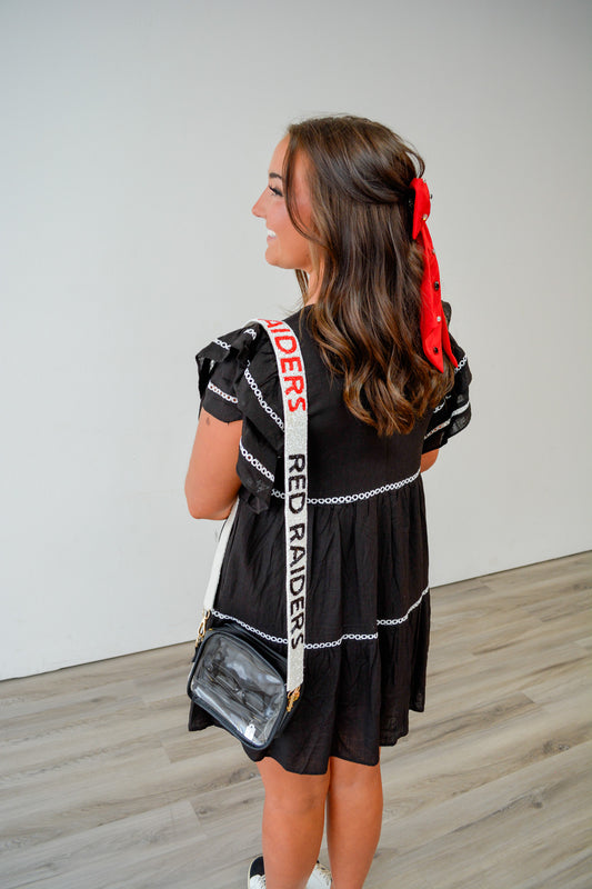 Red Raiders beaded bag strap