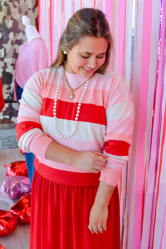 Heartfelt Color Block Sweater - Torque Fashion