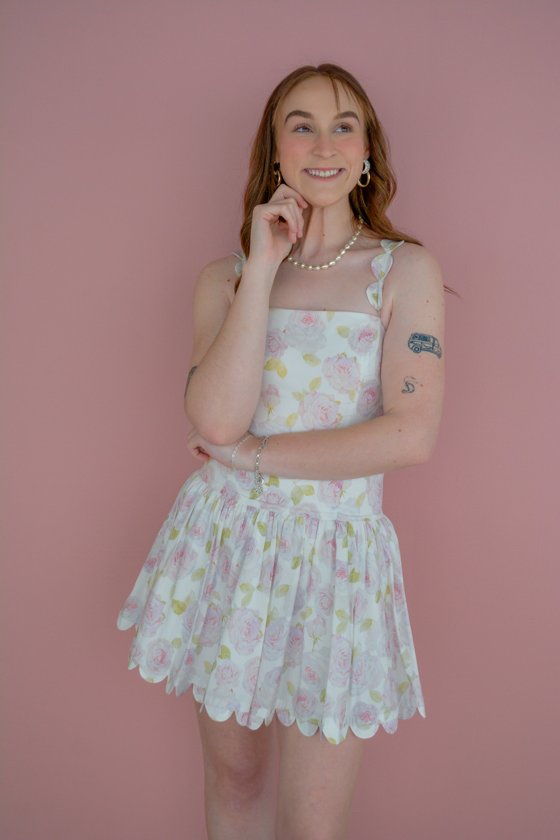 Mable Sweet Summer Songs Dress displayed on a hanger, featuring light, floral fabric and a breezy, casual style for warm-weather wear.