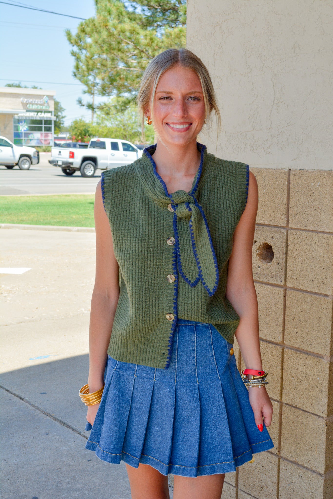 Knots & Needles Top - OLIVE