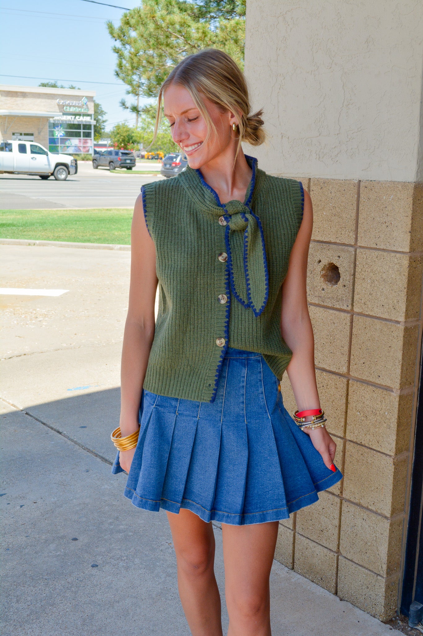Knots & Needles Top - OLIVE
