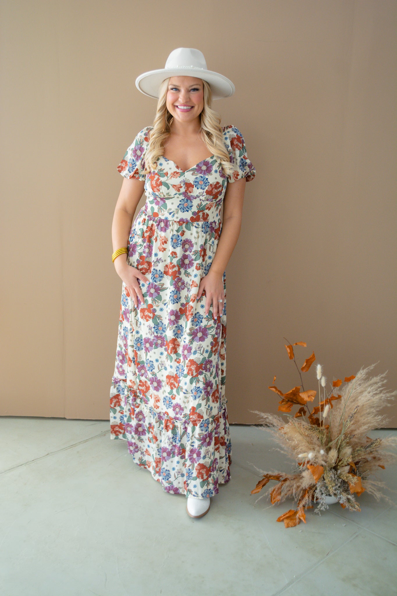 Fall Florals Maxi Dress