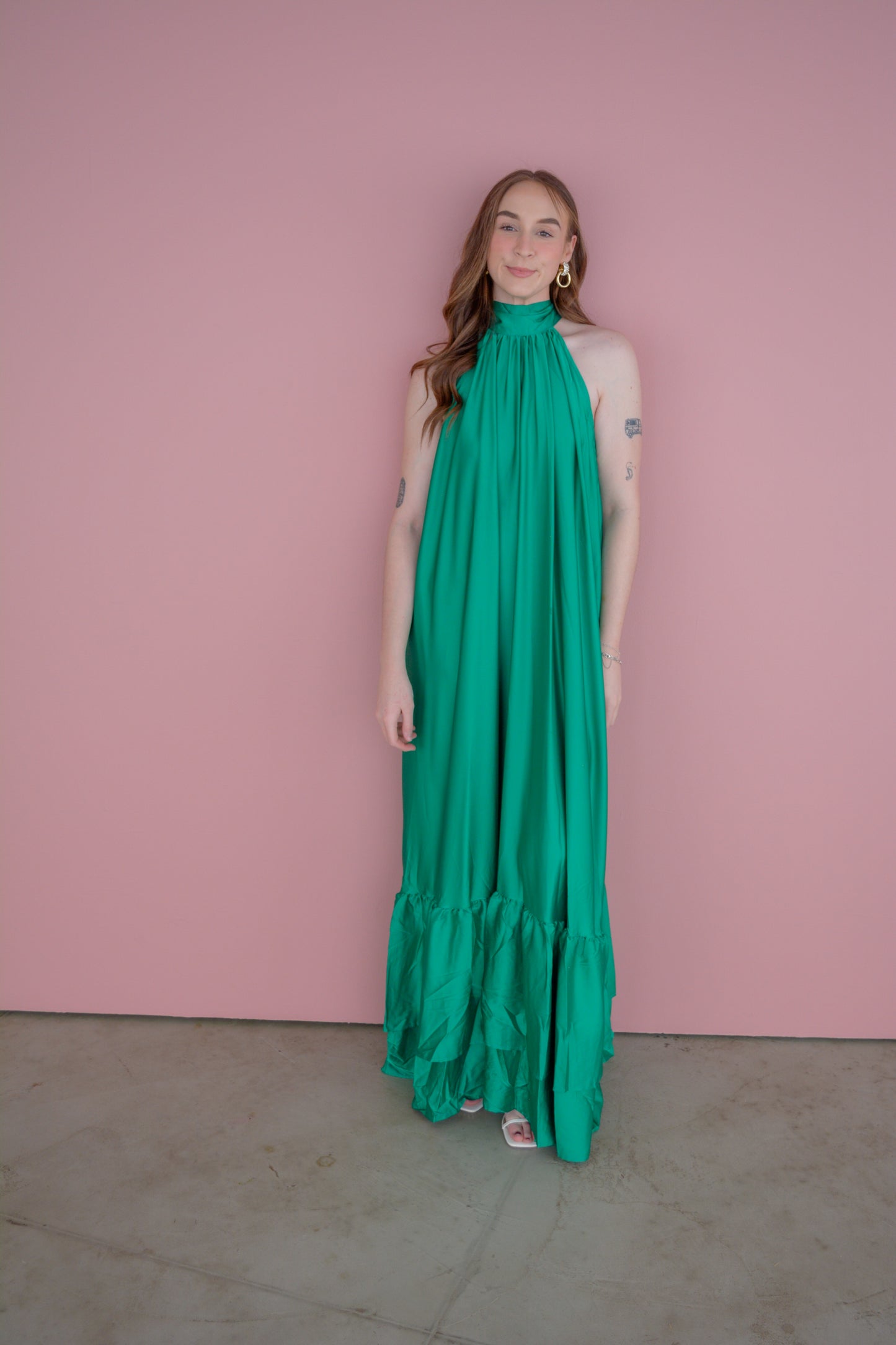 Jewel Tones Satin Maxi Dress
