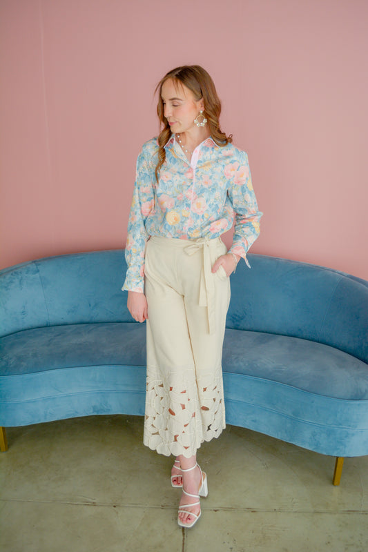 Able Petal & Poise Pant featuring a stylish floral pattern and comfortable fit for women.