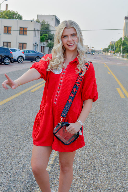 Smoke Show Romper - RED