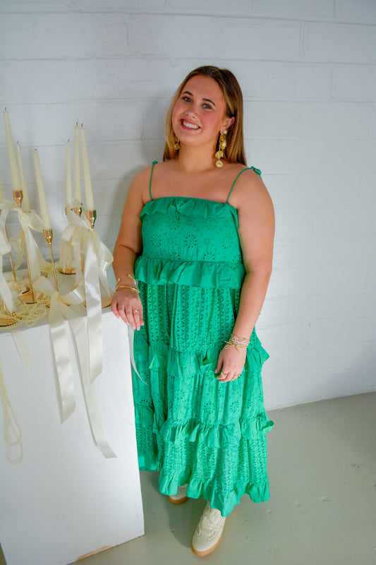 Eye of Envy dress by heyson, stylish black floral dress with elegant fit and intricate pattern, shown on a hanger.