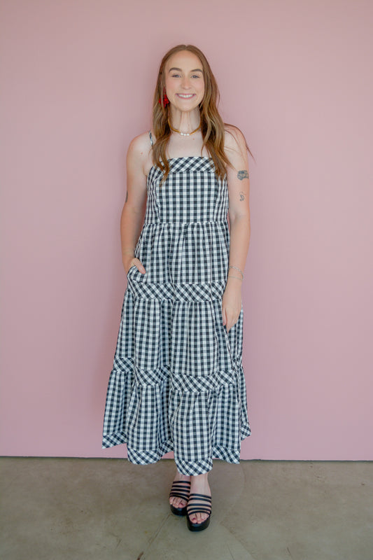 The Monroe Check Midi Dress