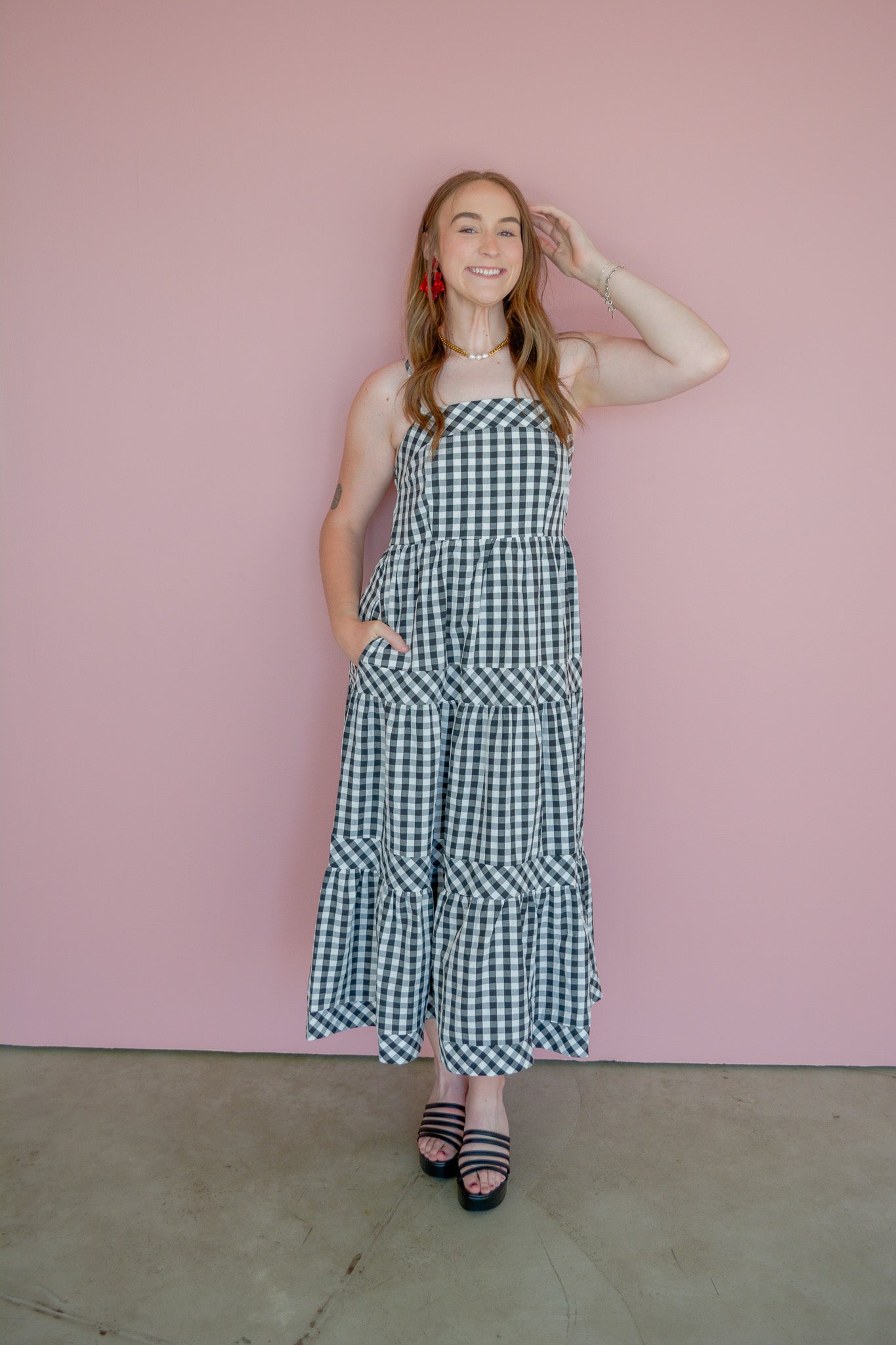 The Monroe Check Midi Dress
