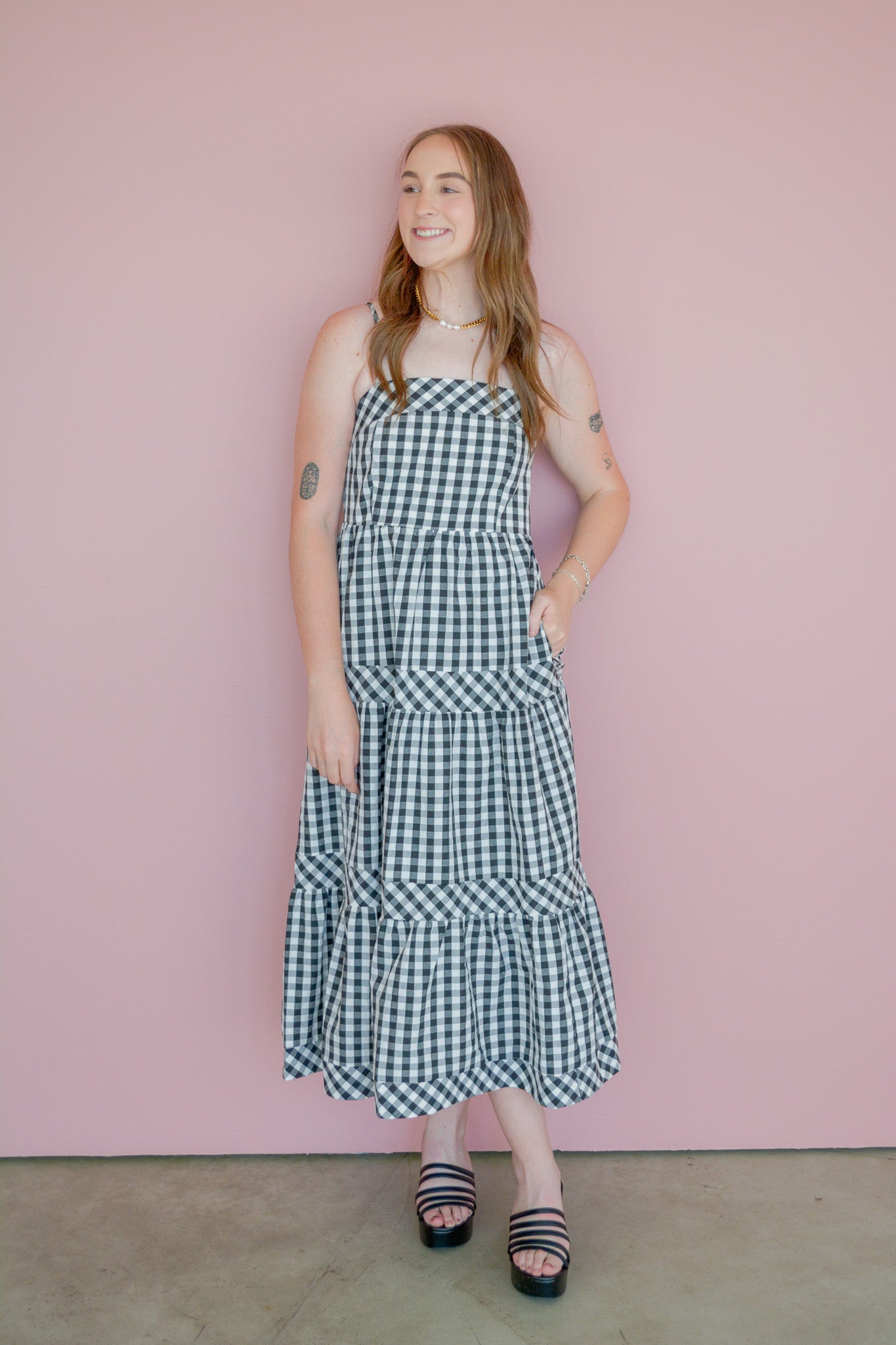 The Monroe Check Midi Dress