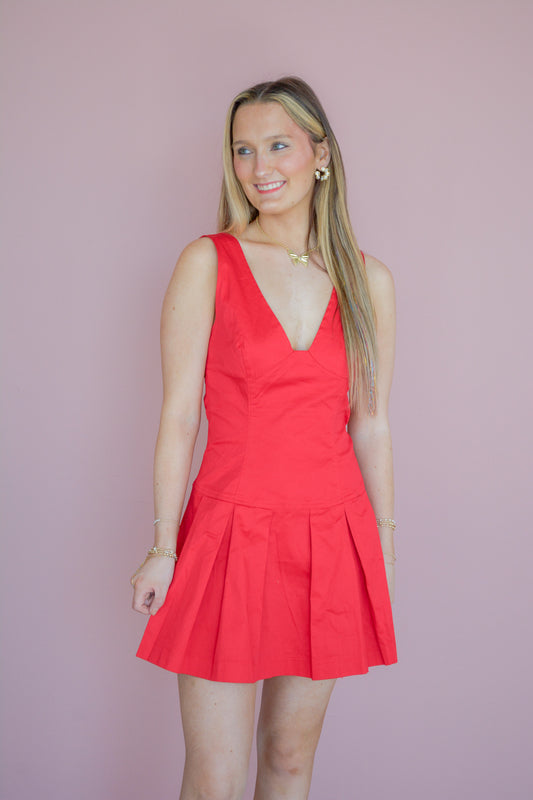 Scarlet Saturday Pleated Dress