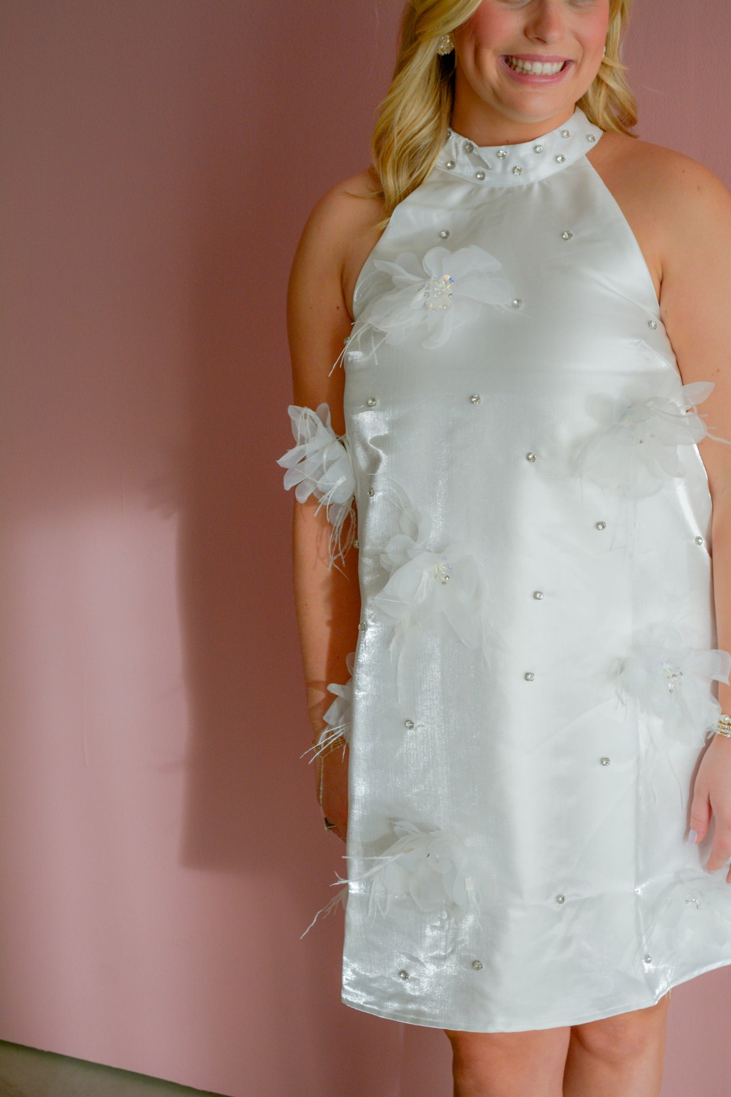 INA Soft Glam Floral Dress with a flowing silhouette and vibrant floral pattern, perfect for elegant occasions.