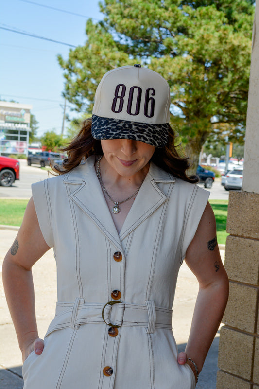 806 Hat with Cheetah Brim