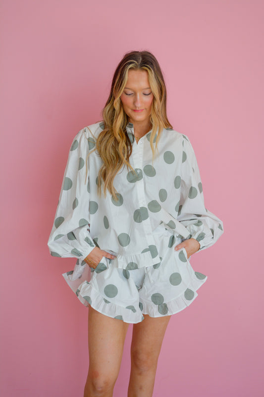 Mint To Be Top by Peach Love California, stylish sleeveless mint green blouse with ruffle details and scoop neckline.