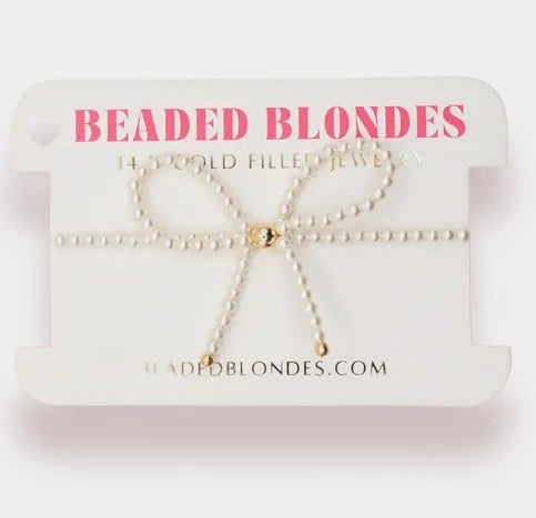 Pearl Bow Bracelet - Beaded Blondes