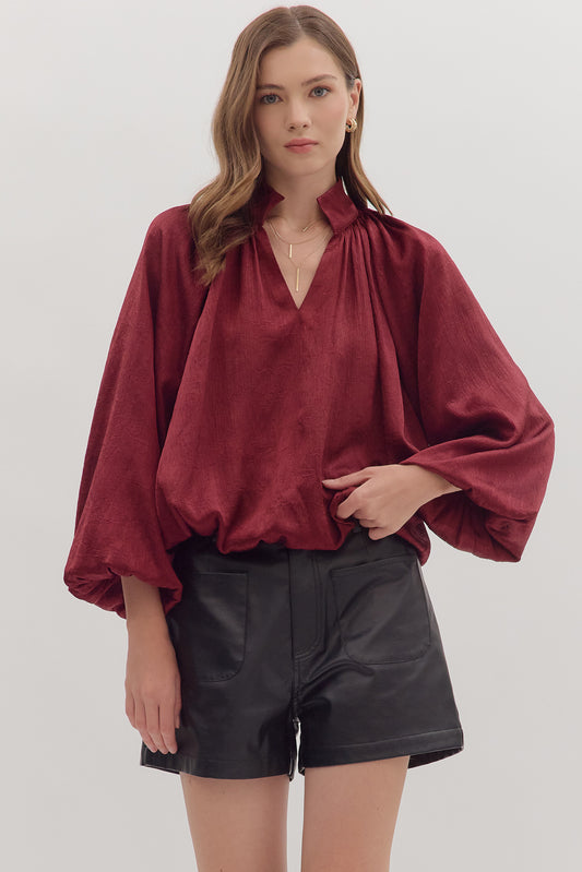 Soft Spoken Top - Burgundy