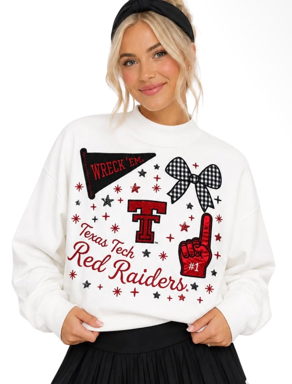 Patch Mock Neck Sweatshirt