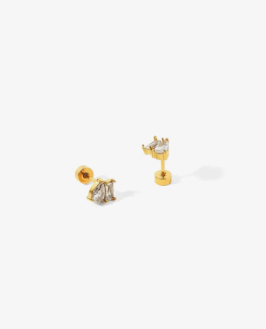 Maren screwback earrings by Linny CO featuring sleek metallic design and secure screwback closure for comfortable wear.