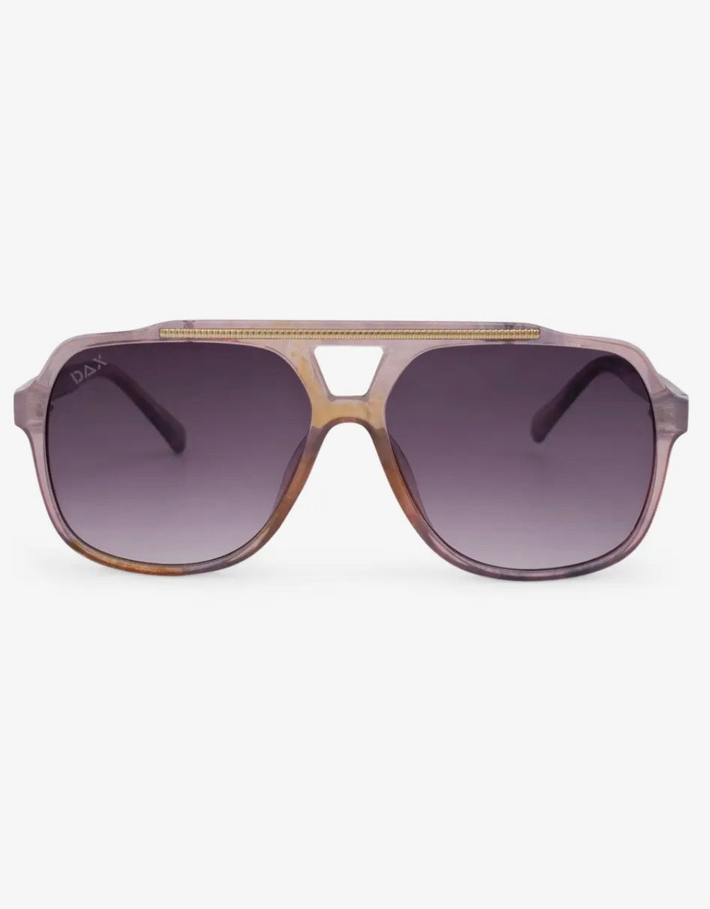 Astrid Dax Eyewear glasses with purple frames, showcasing a full view of the stylish, full-rim eyeglasses on a white background.