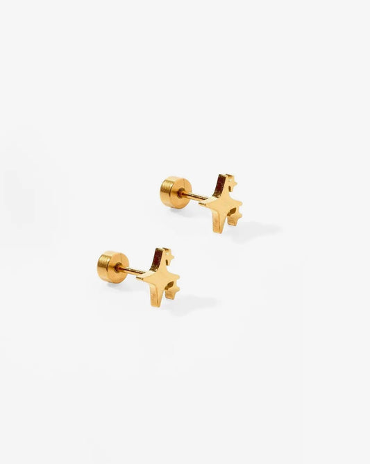Linny CO Estelle screwback earrings featuring elegant silver design and secure screwback closure, perfect for everyday wear.