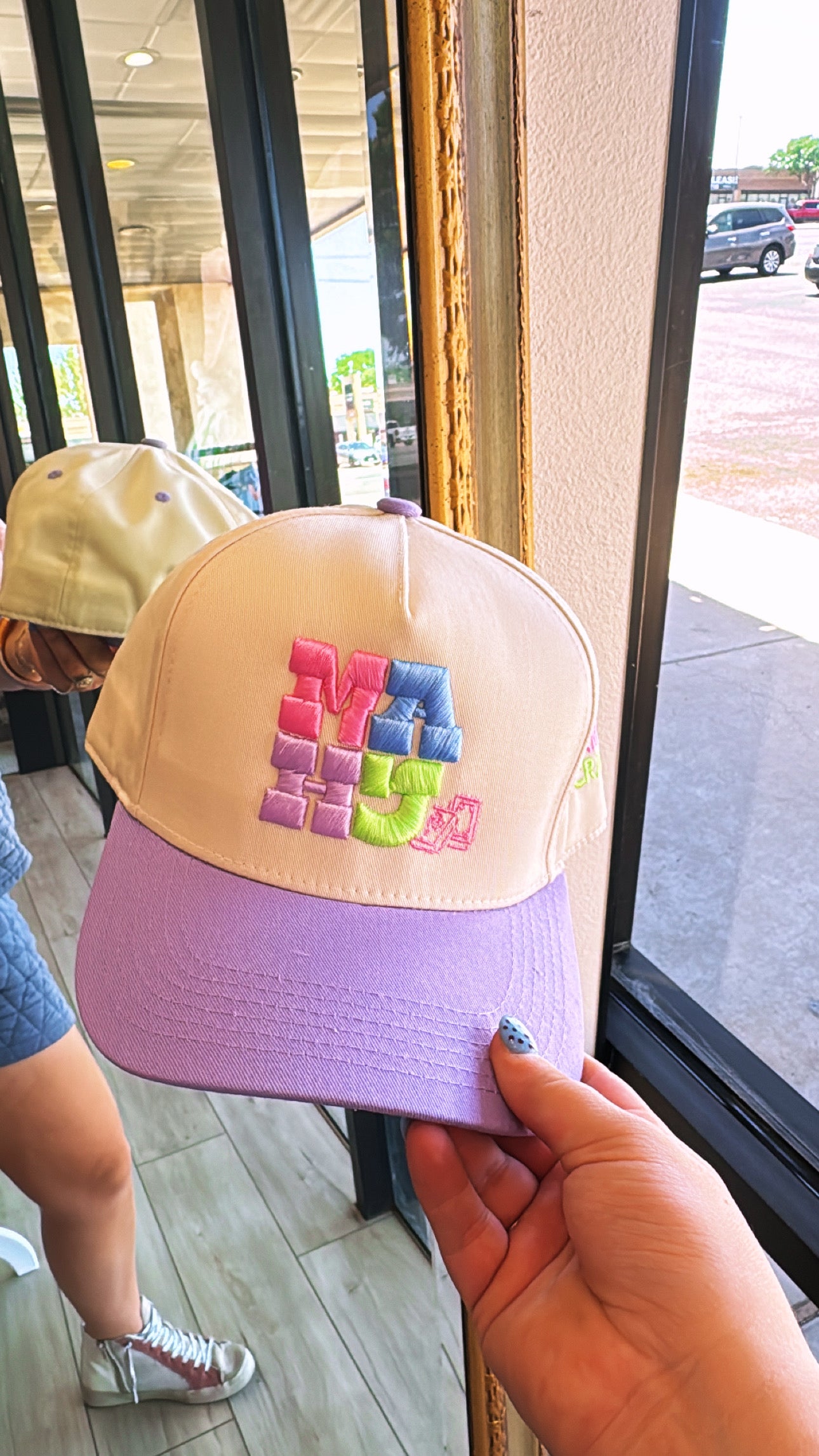 Purple MAHJ hat by Summer Tees, featuring a stylish cap design with a curved brim and adjustable strap.