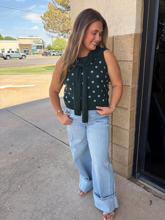 Emerald Sky Polka Dot Tank