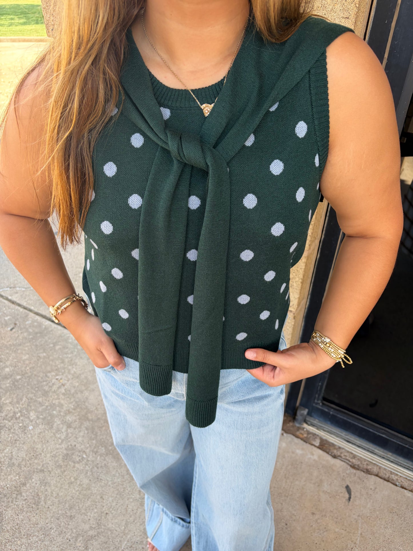 Emerald Sky Polka Dot Tank
