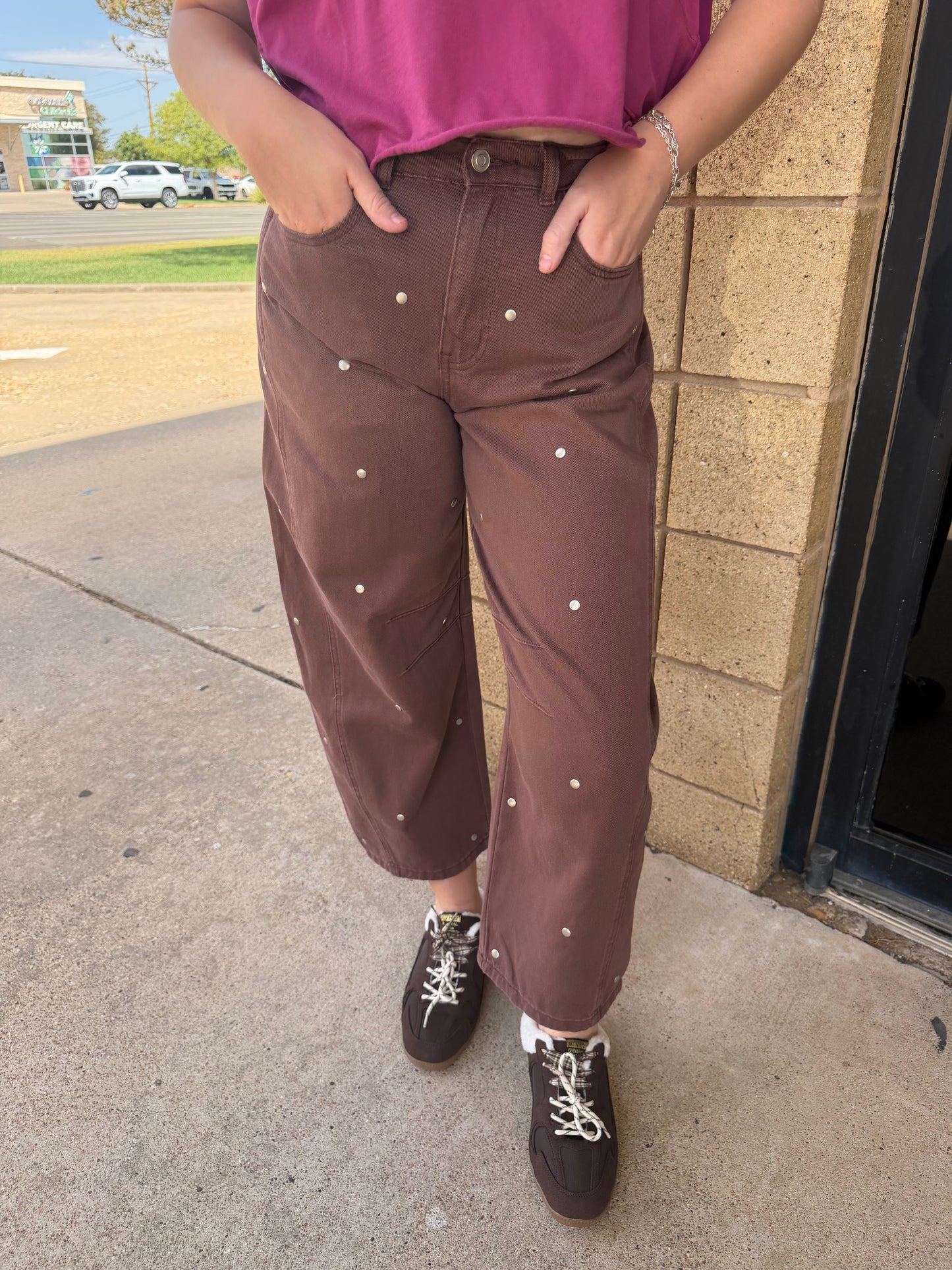 Studded Saddle Jeans