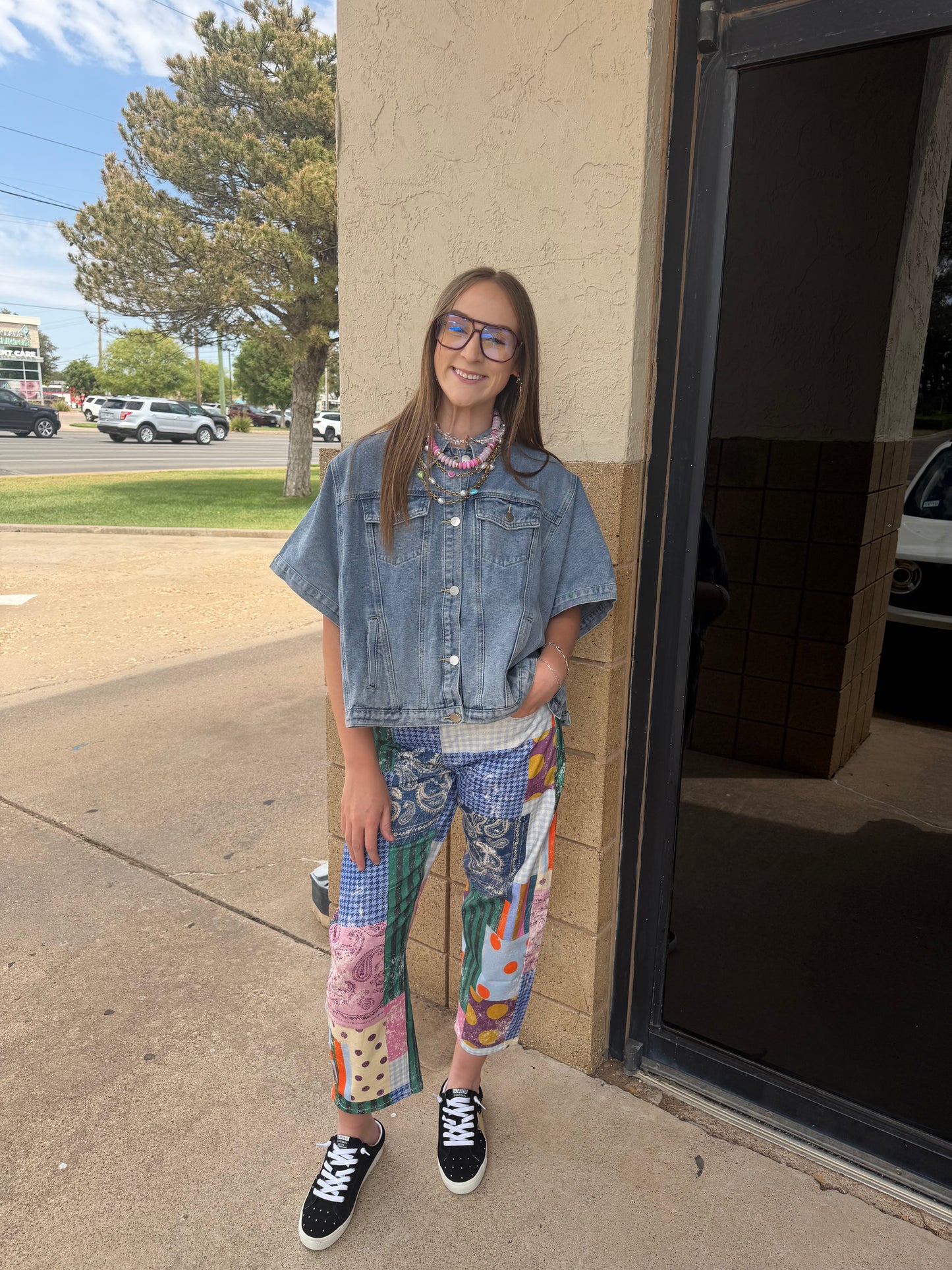 Denim Cape Top