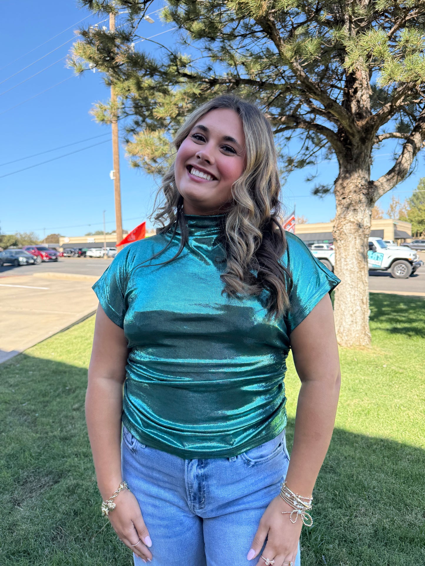 Emerald Shimmer Top