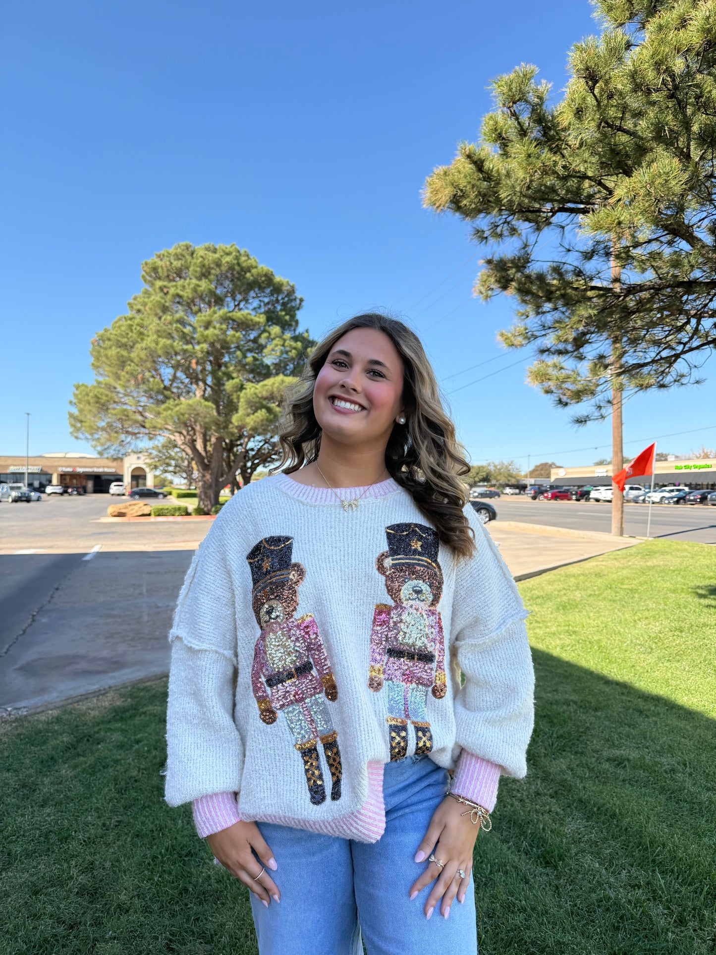 Bear-y Merry Christmas Sweater - PINK