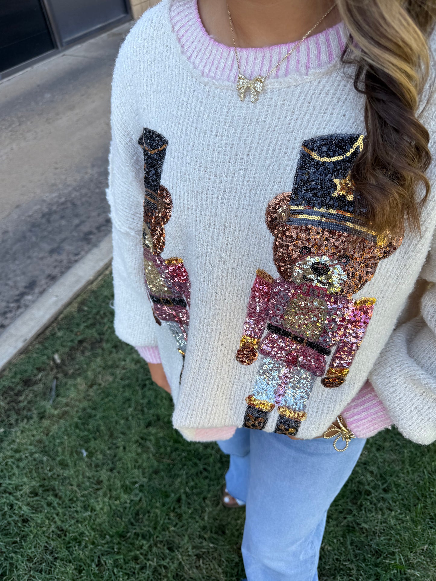 Bear-y Merry Christmas Sweater - PINK