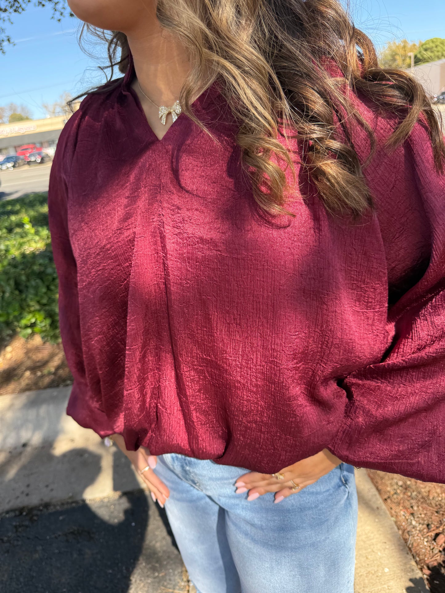 Soft Spoken Top - Burgundy