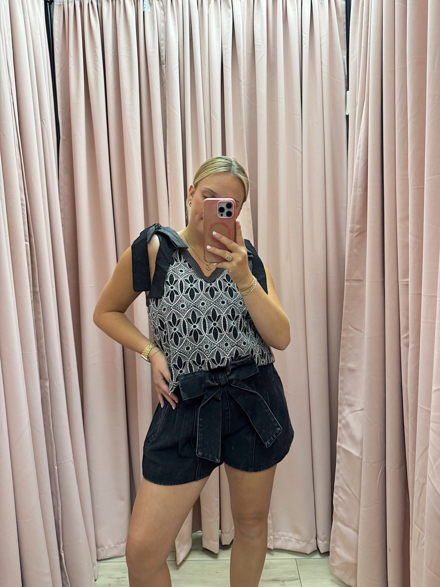 Bow’d Up Denim Shorts
