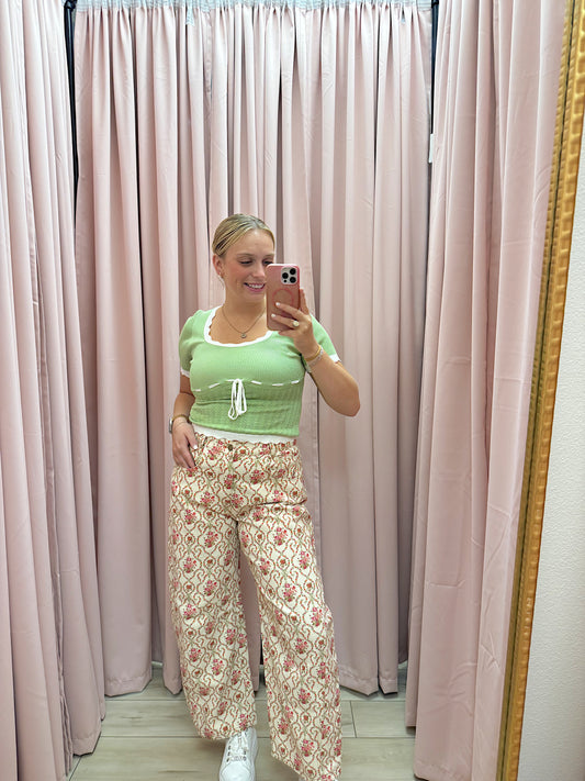 Floral Flair Barrel Jeans