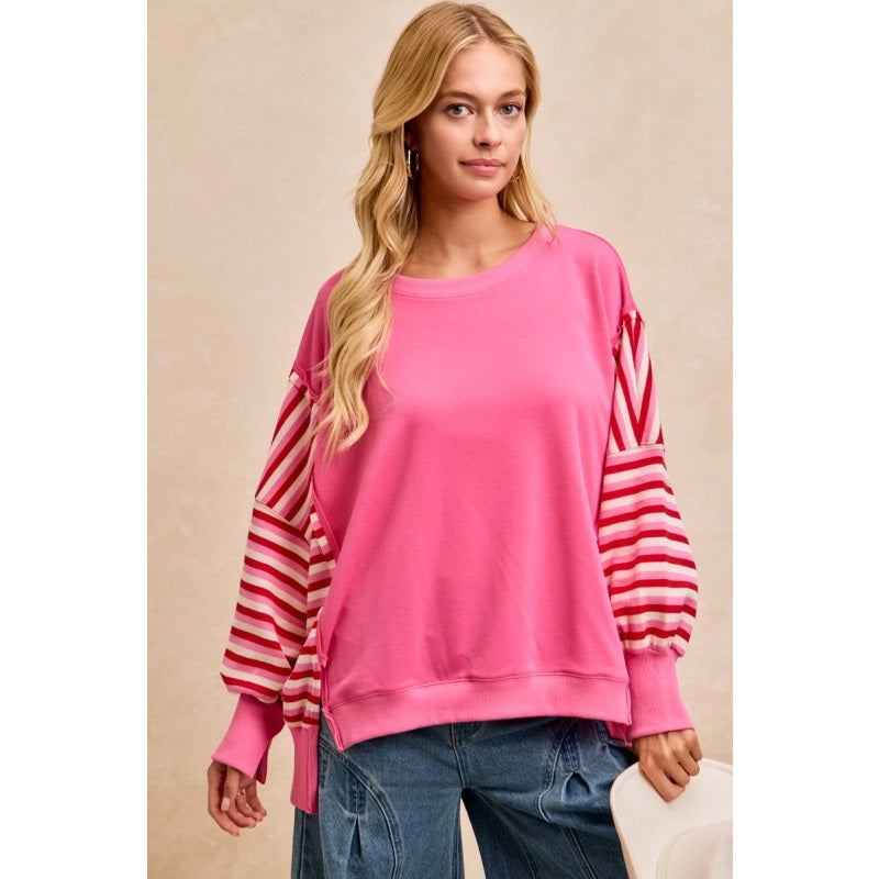 Love You More Stripe Top