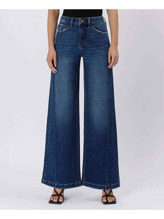 Vervet Outdone Tummy Control High Rise Wide Leg Jeans