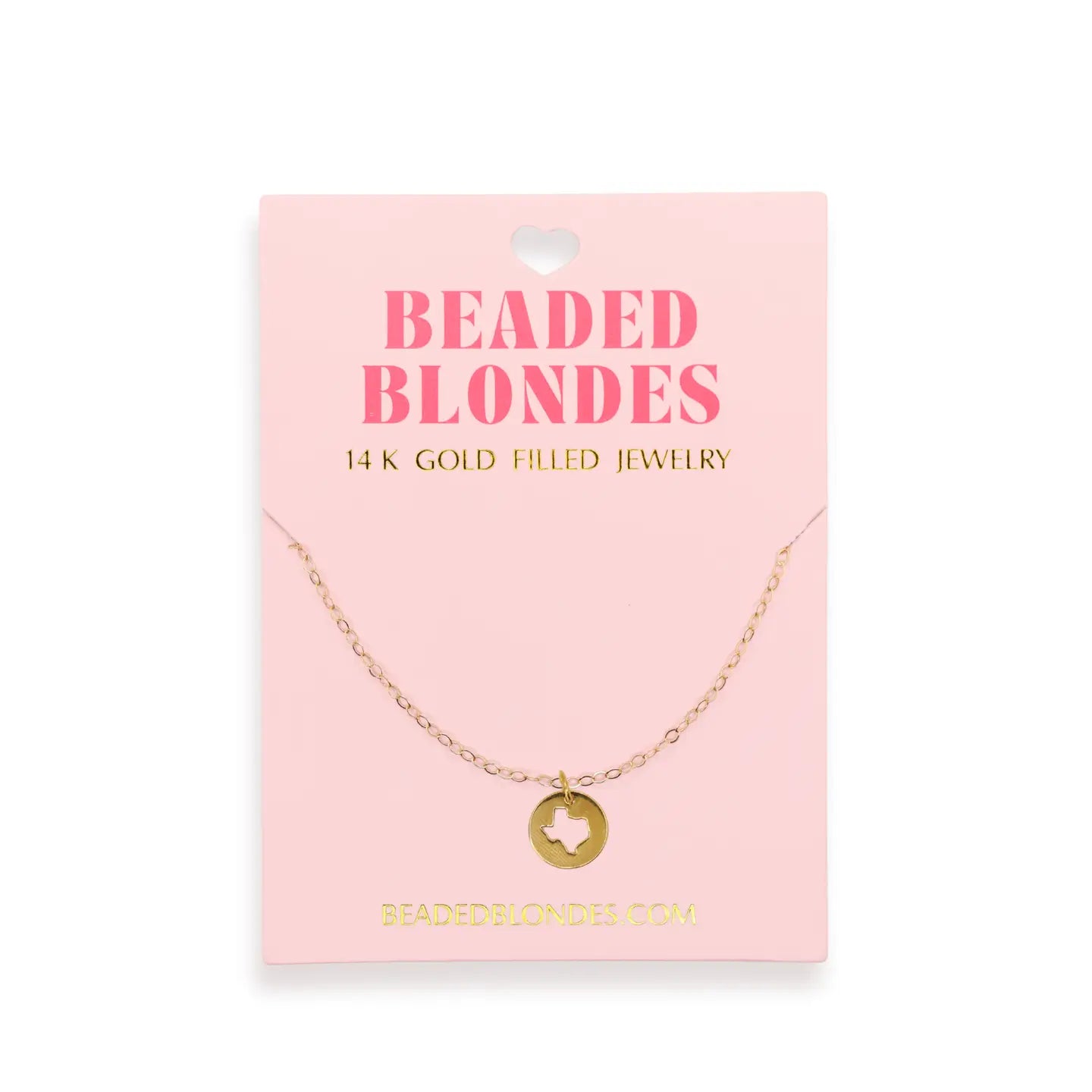 Texas Cutout Charm Necklace - Beaded Blondes - Torque Fashion