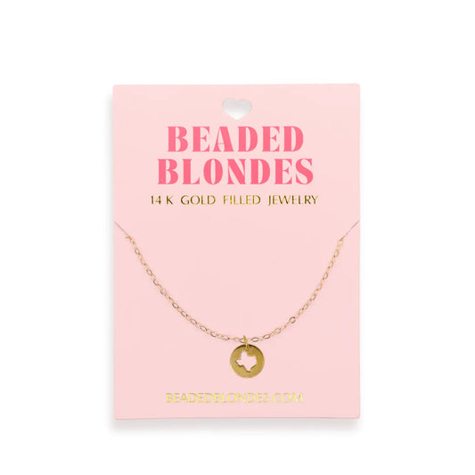Texas Cutout Charm Necklace - Beaded Blondes - Torque Fashion