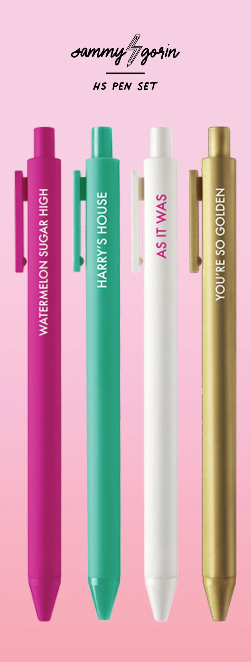 Gel Pen Set of 4 - Harry Styles Themed