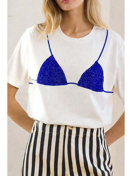 Blue Crush Beaded Bikini Tee