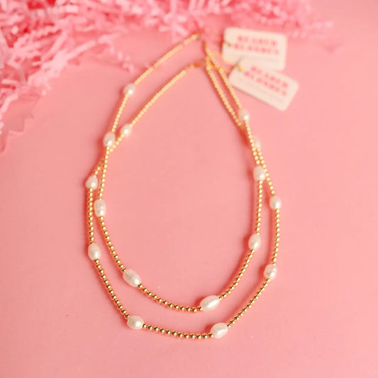 Pearl Poppi Necklace - Beaded Blondes