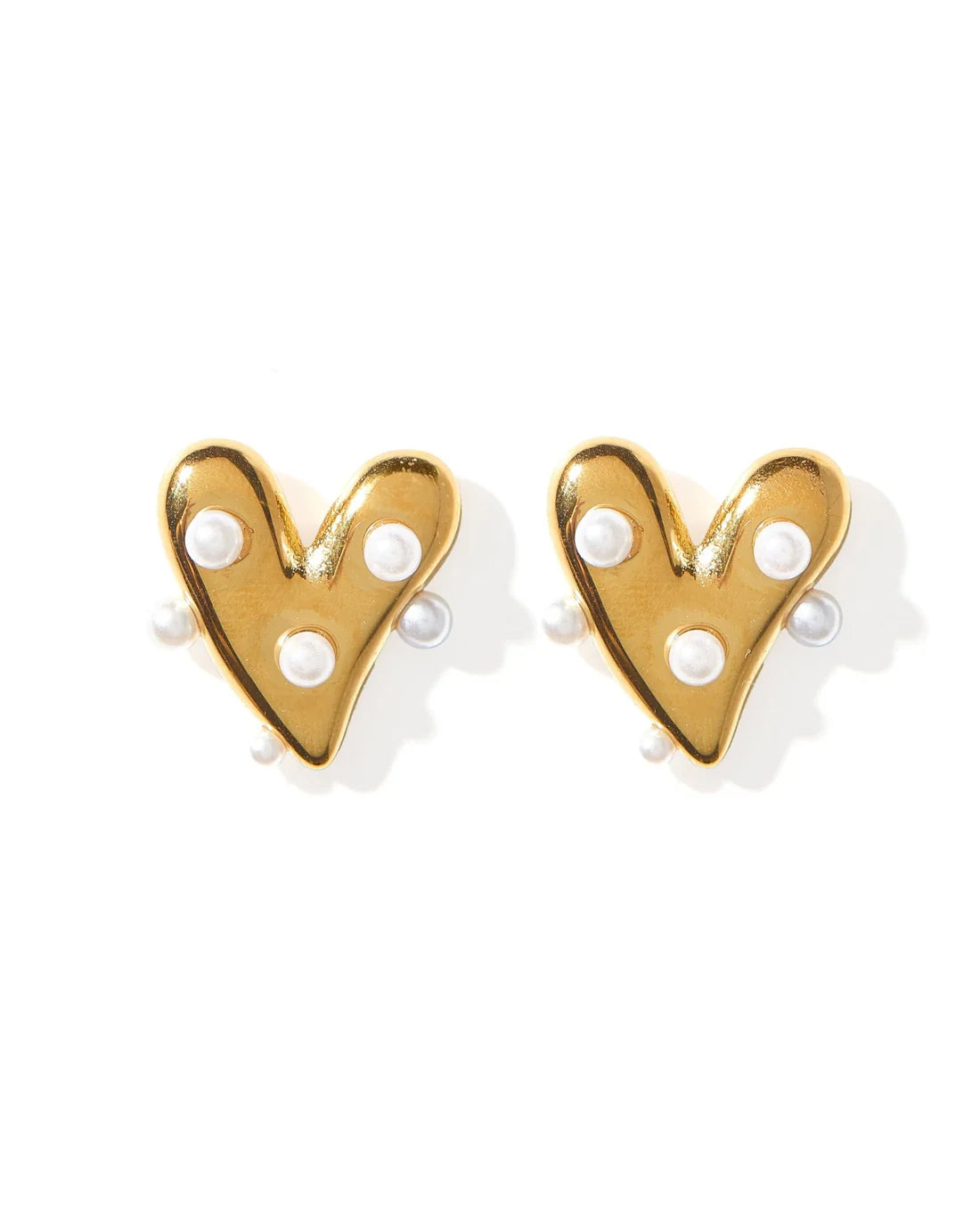 Bristol Heart Pearl Earrings