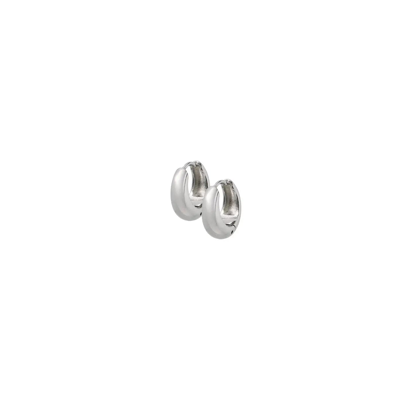 Huggie Earrings - Sunday Hoop Silver 8mm