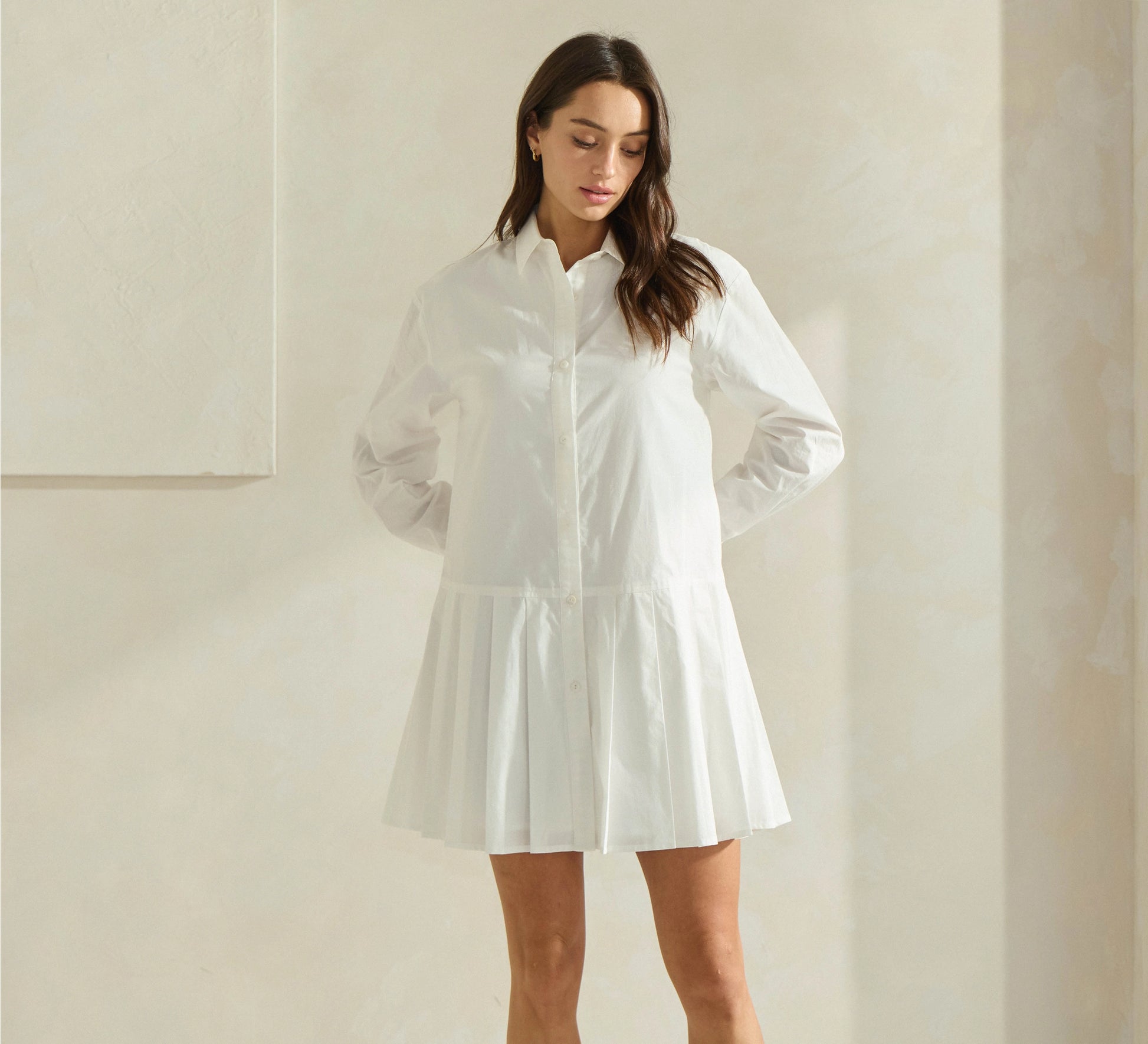 Poppy Pleated Shirtdress - Torque Fashion